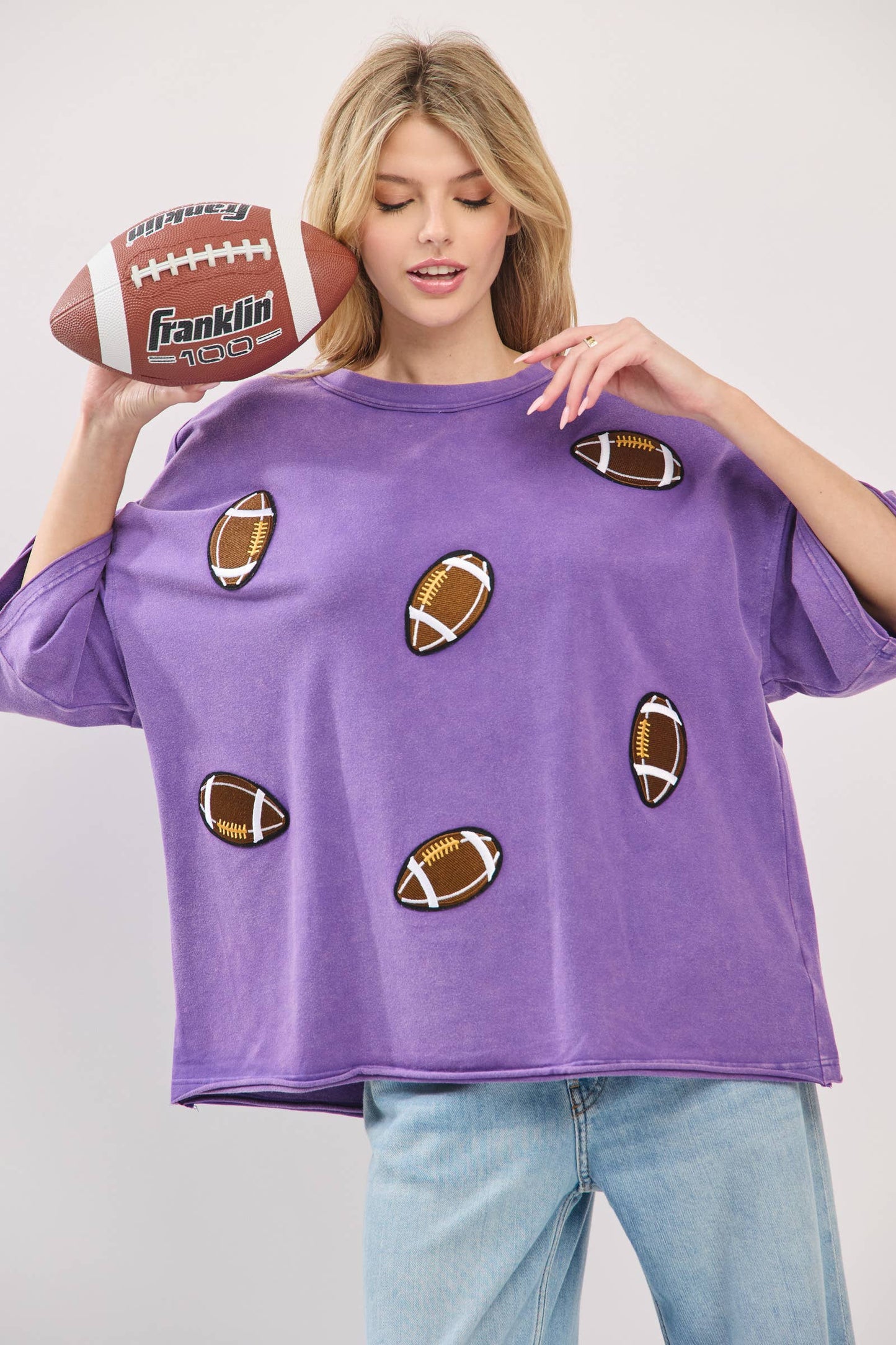 Vintage Football Patch Gameday Oversized Tee