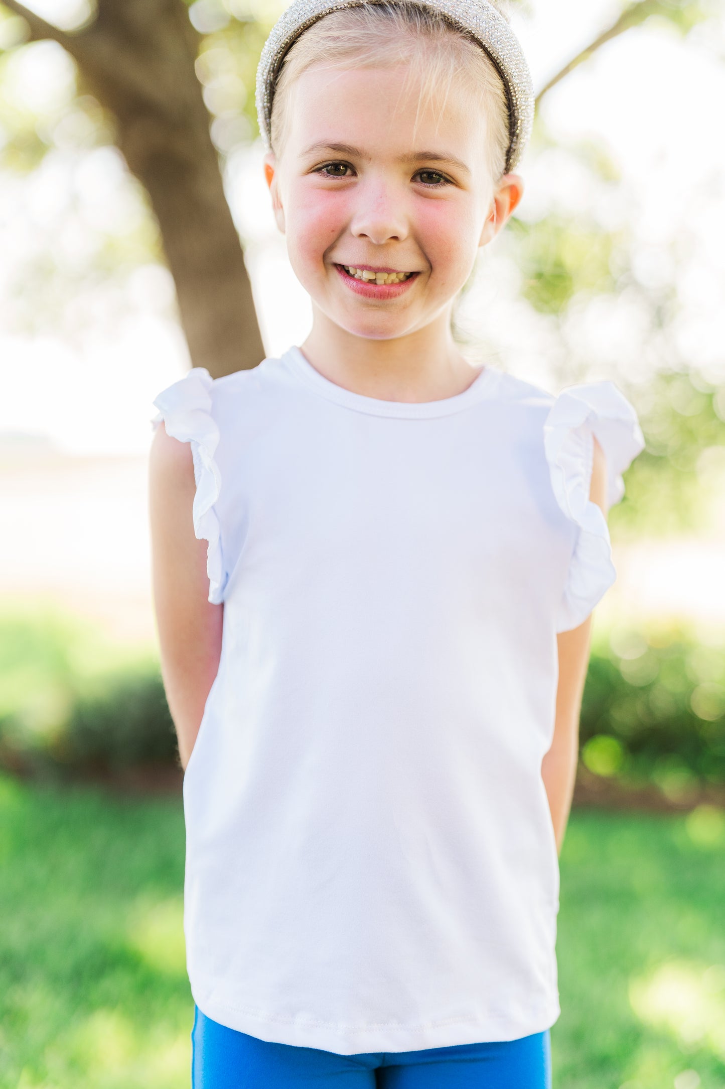 White Ruffle Tee