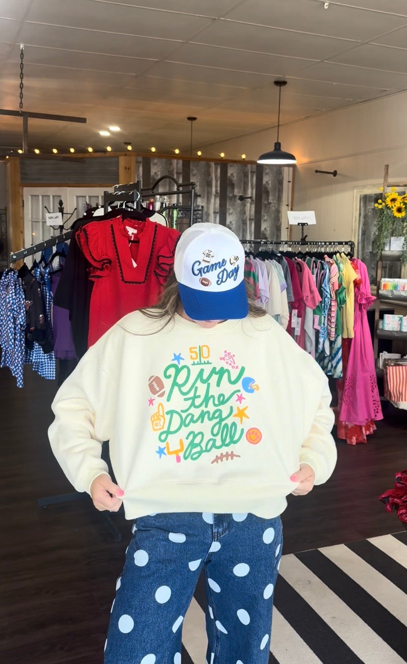 Run the Dang Ball Cropped Sweatshirt