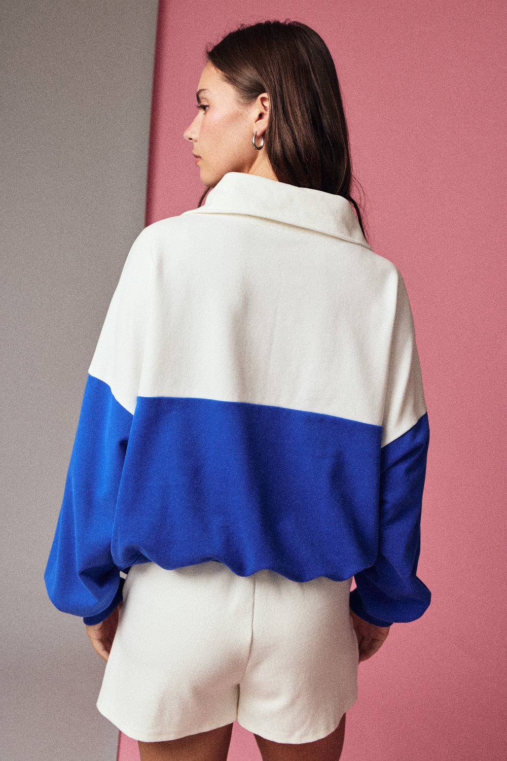 Colorblock Half Zip Pullover Relaxed Fit