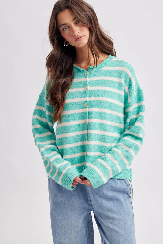 STRIPED SWEATER CARDIGAN