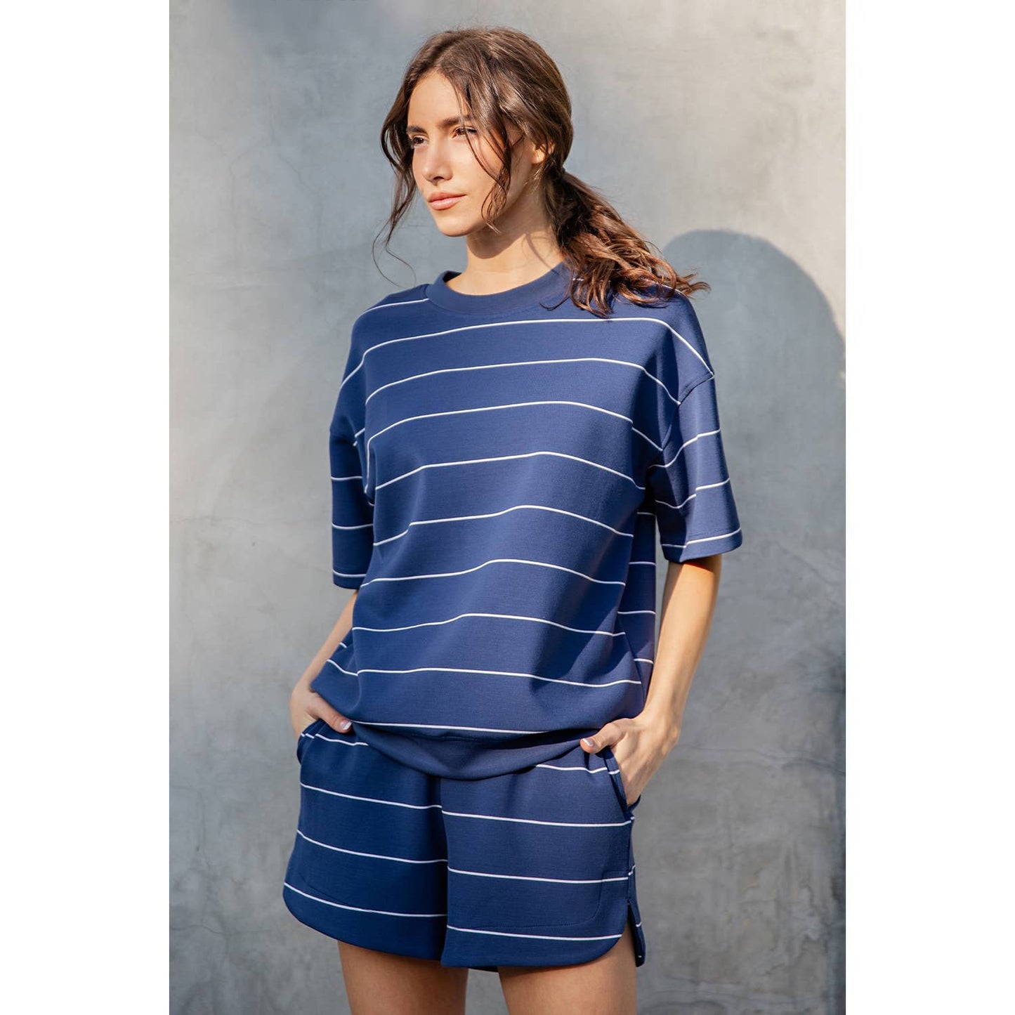 MODAL SCUBA STRIPE TULIP SHORT