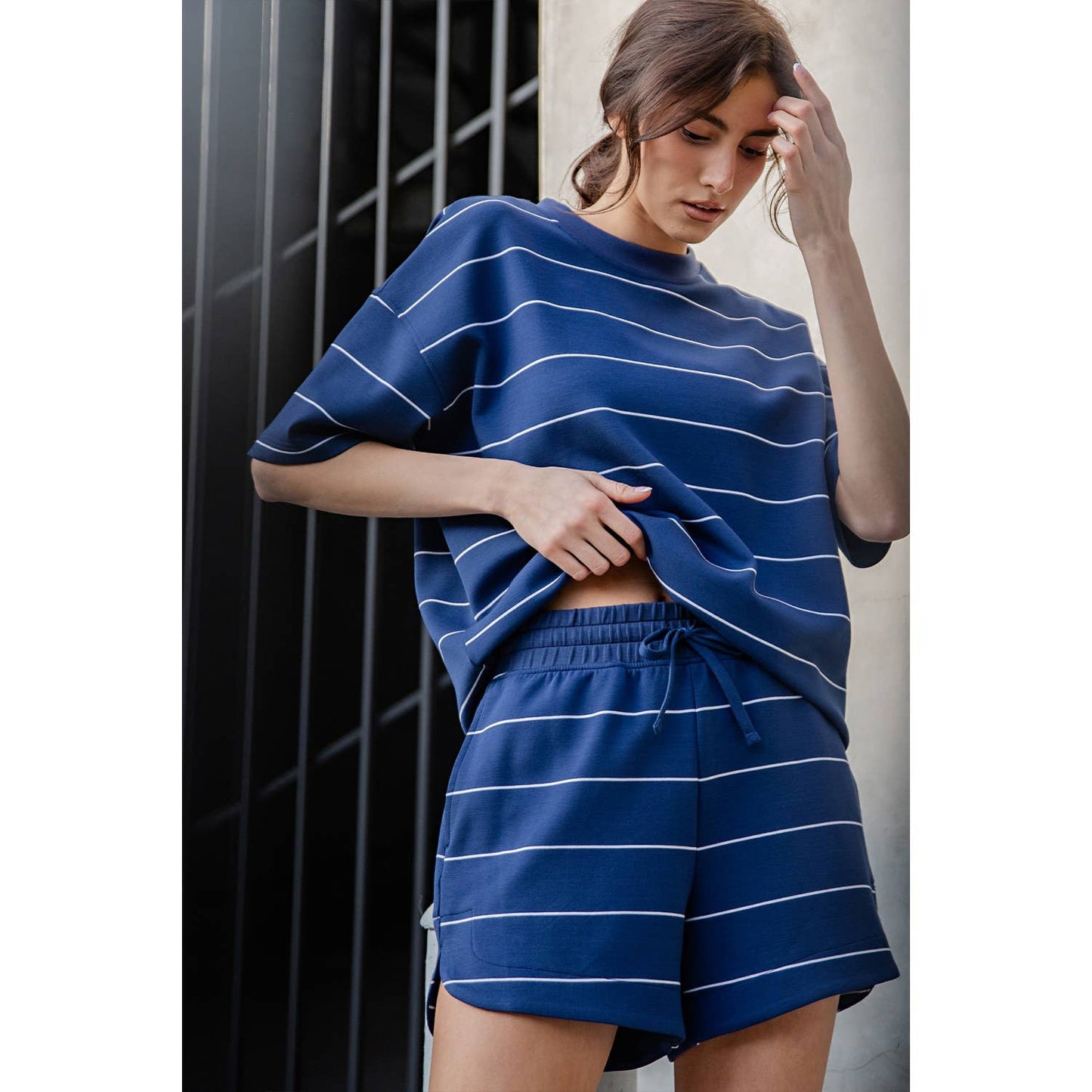 MODAL SCUBA STRIPE TULIP SHORT