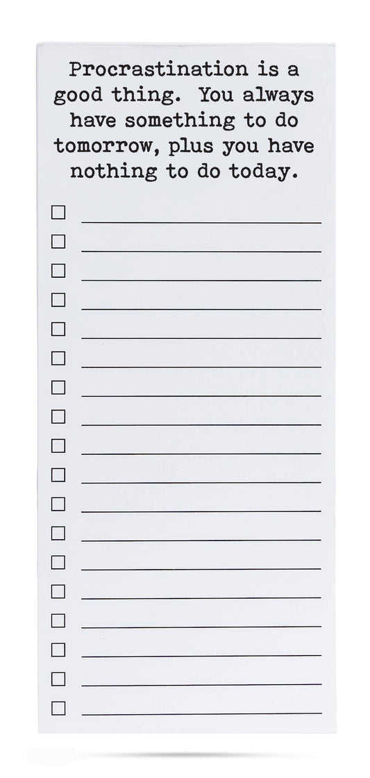 Procrastination is a good thing funny and clever list pad