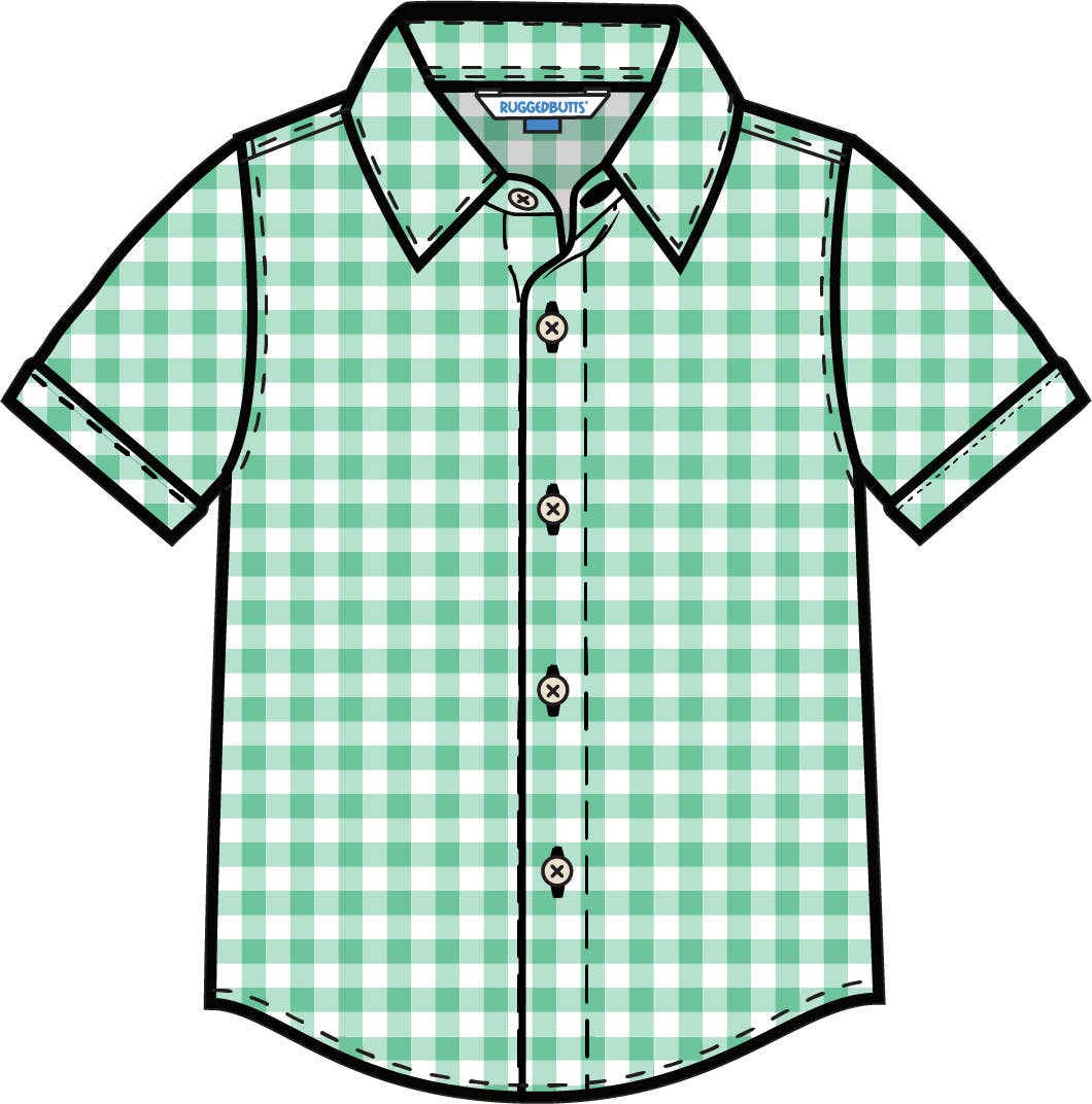 Boys Classic Spring Bud Gingham Short Sleeve Button Down Shirt