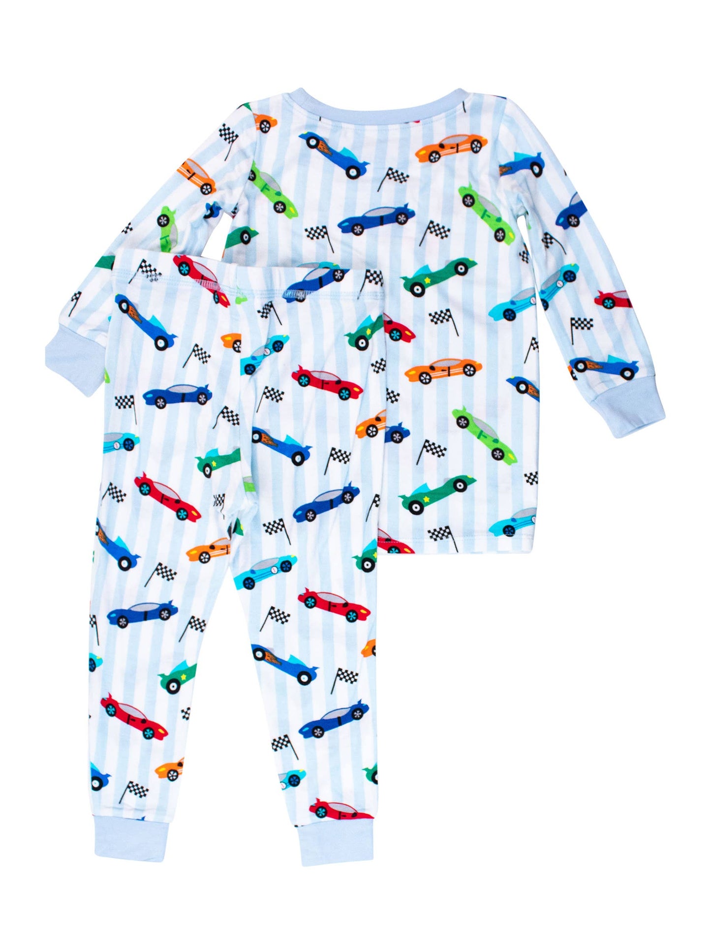 SoftSnooze™ Boys Bamboo Viscose Let's Roll Racecars Long Sleeve Pajama Set