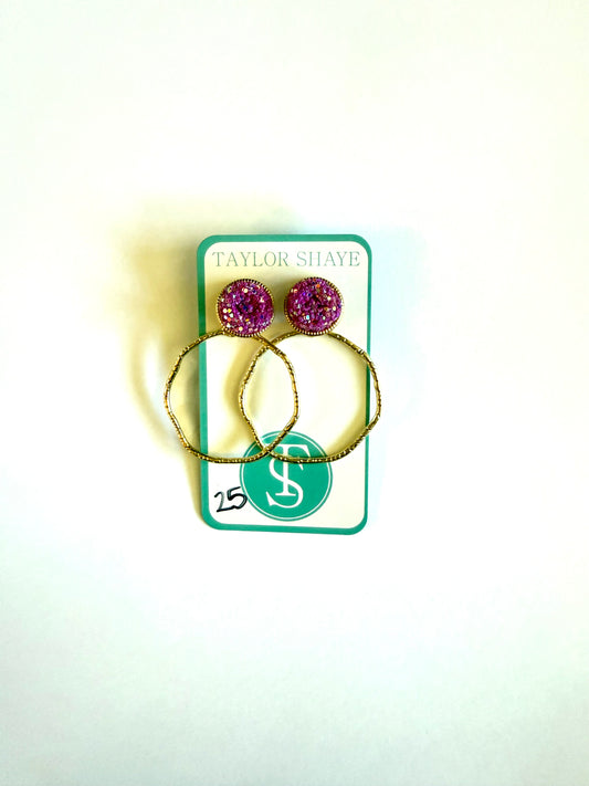 Pink Glam Hoops