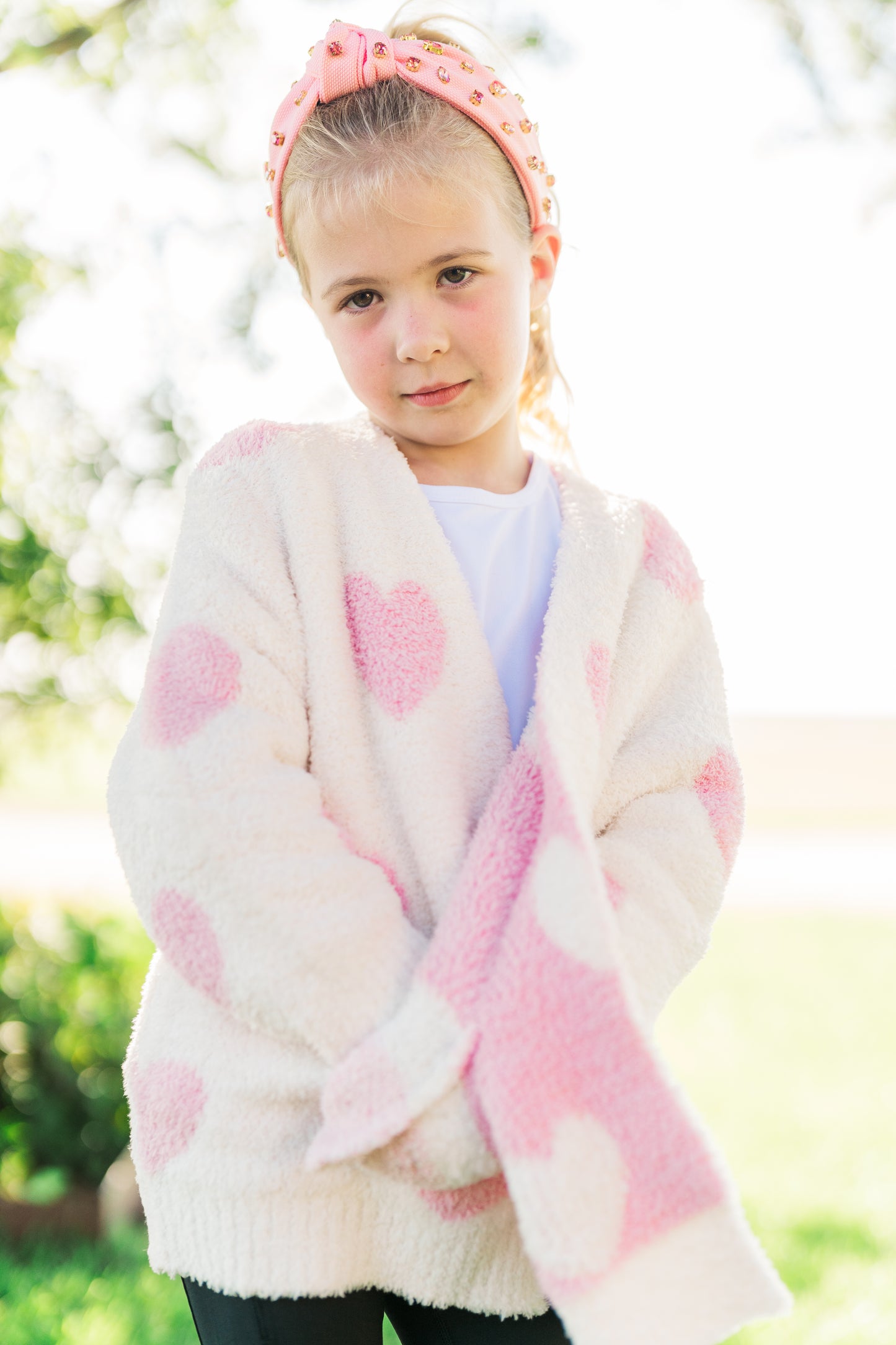 Pink Heart Cozy Cardigan