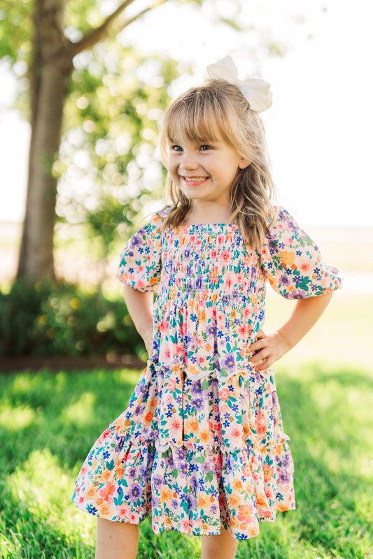 Garden Groove Ruffle Dress