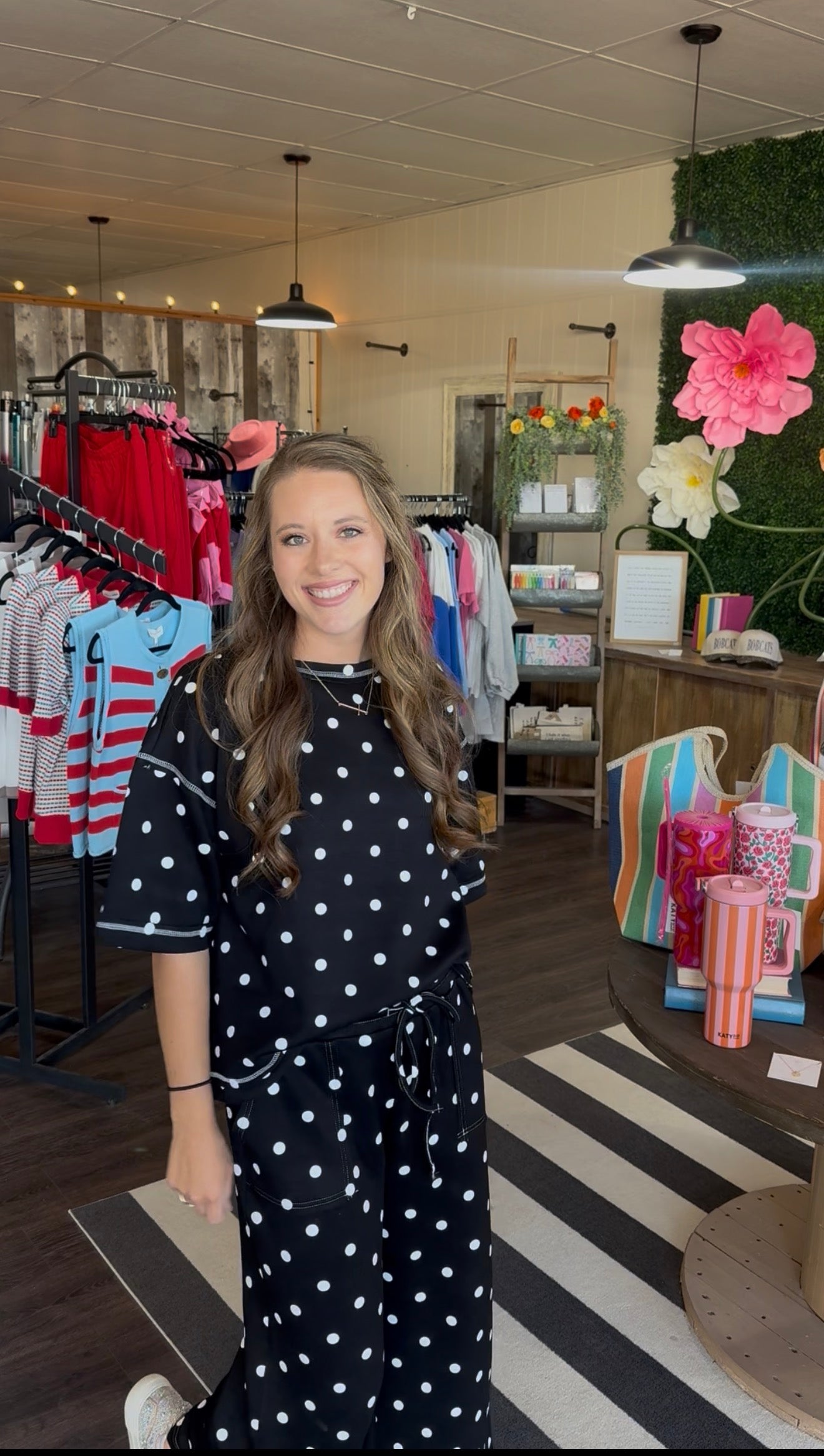Heavy Scuba Polka Dot Short Sleeve Set
