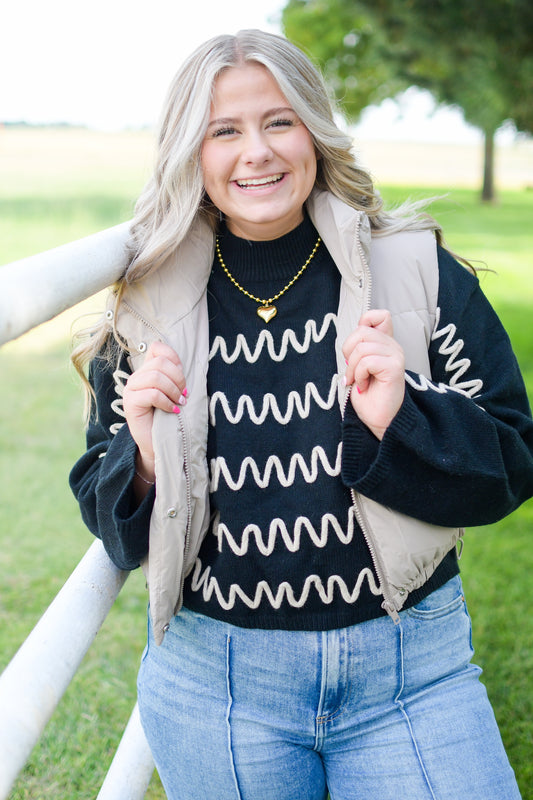 Tan Puffer Vest