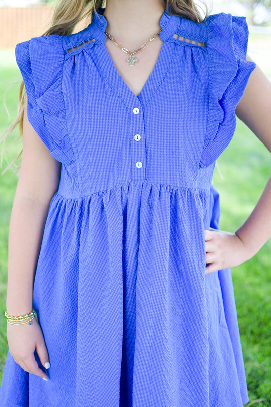 Blue Ruffle Dress