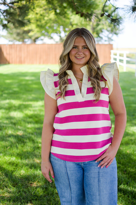 Pink Ruffle Top