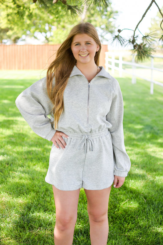 Gray Sporty Romper