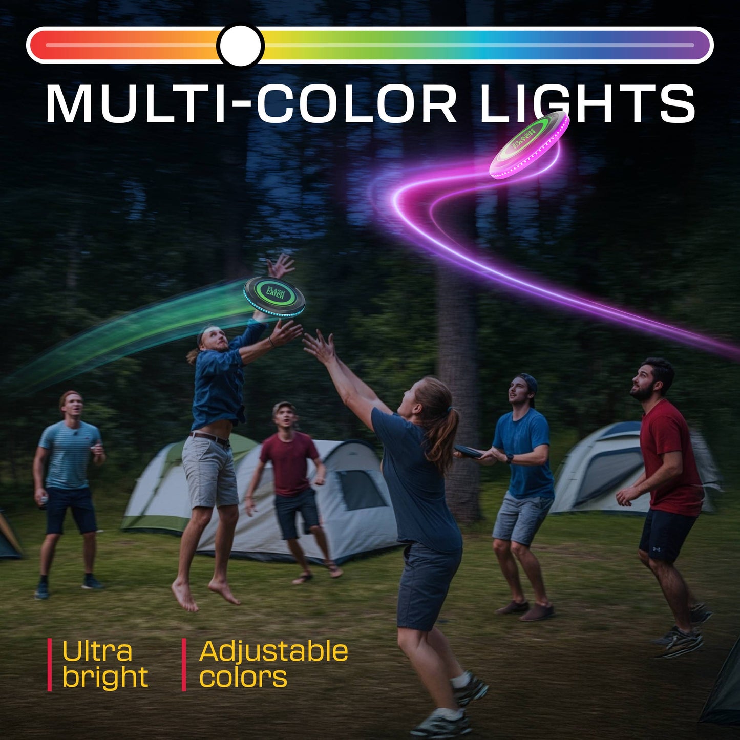 Rechargeable Light-up Flying Disc, Motion Activated Frisbee