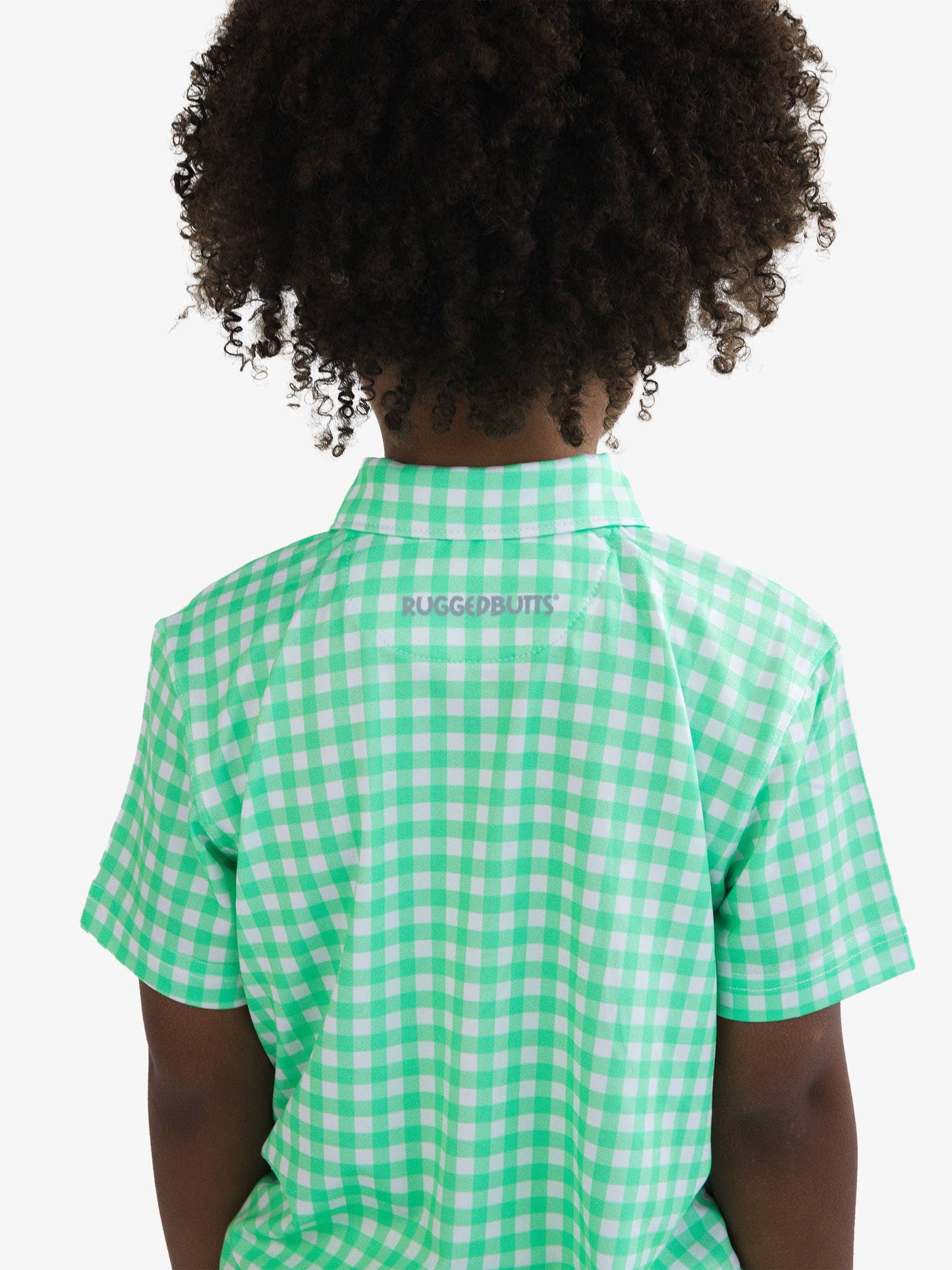 Boys Classic Spring Bud Gingham Knit Short Sleeve Performance Polo