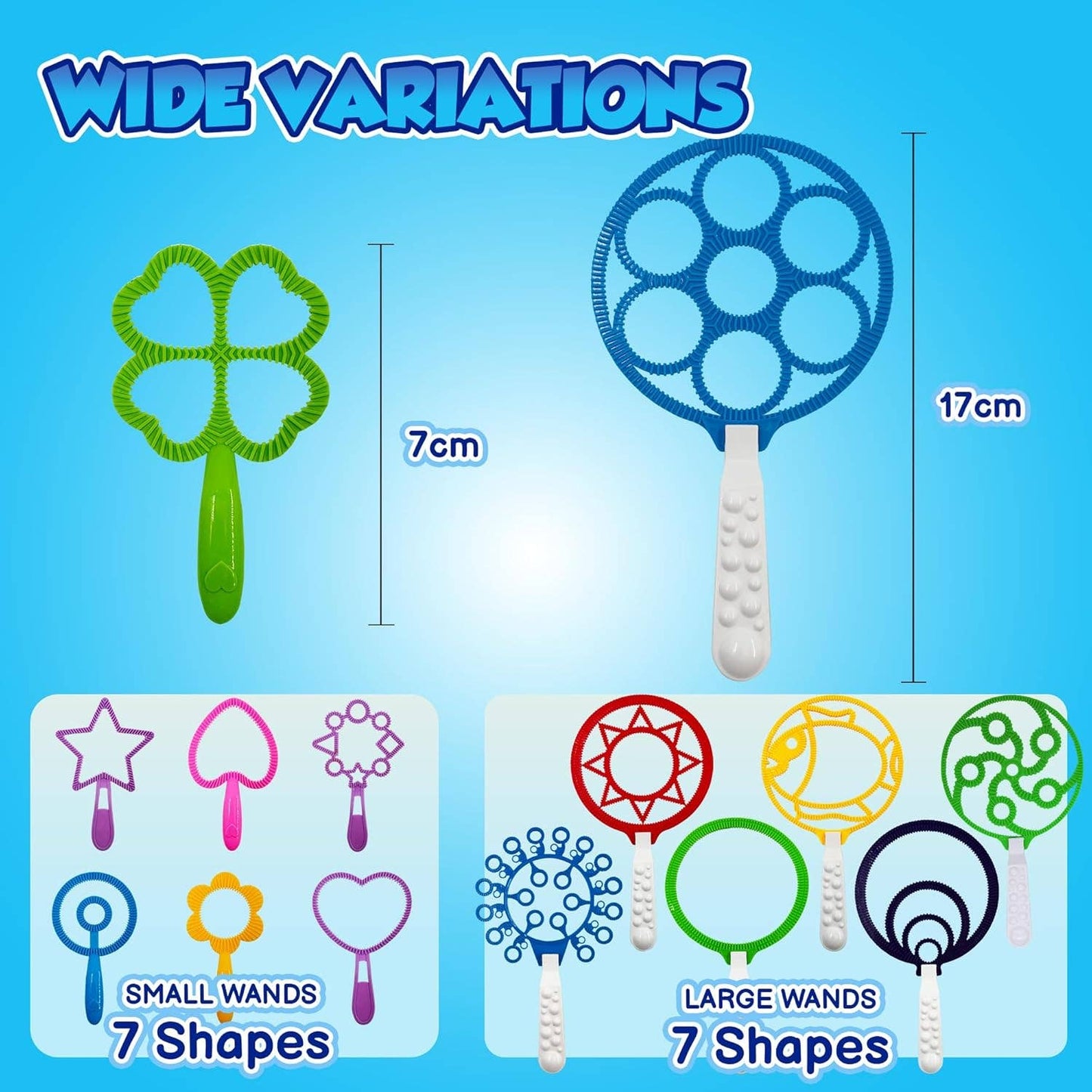 Giant Bubble Wands - Bubbles Set for Kids (19 Pack)